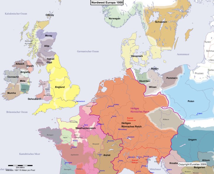 Europa nordwestlicher Teil 1000