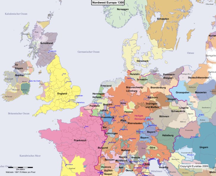 Europa nordwestlicher Teil 1300