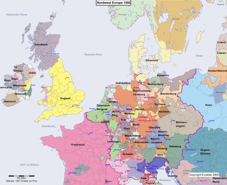 Europa nordwestlicher Teil 1500