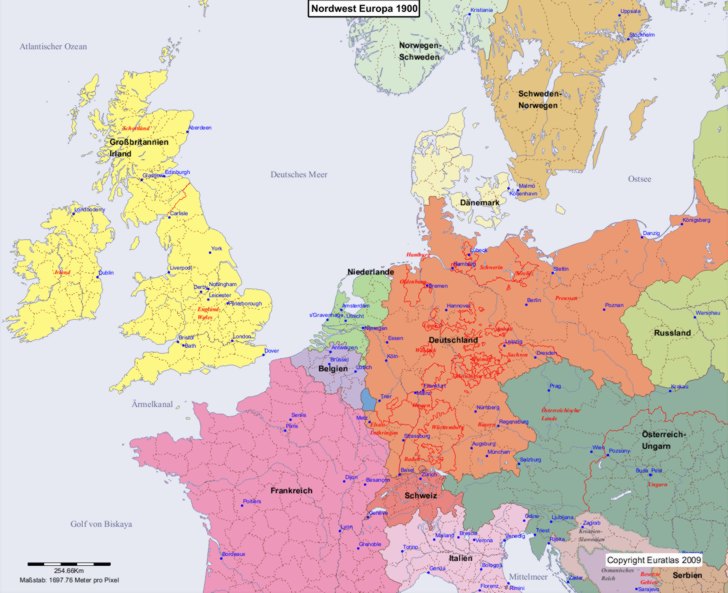 Europa nordwestlicher Teil 1900