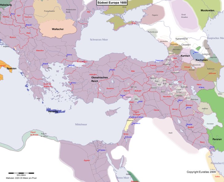 Europa sdstlicher Teil 1600