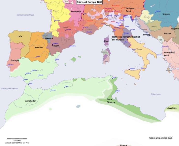 Europa sdwestlicher Teil 1200