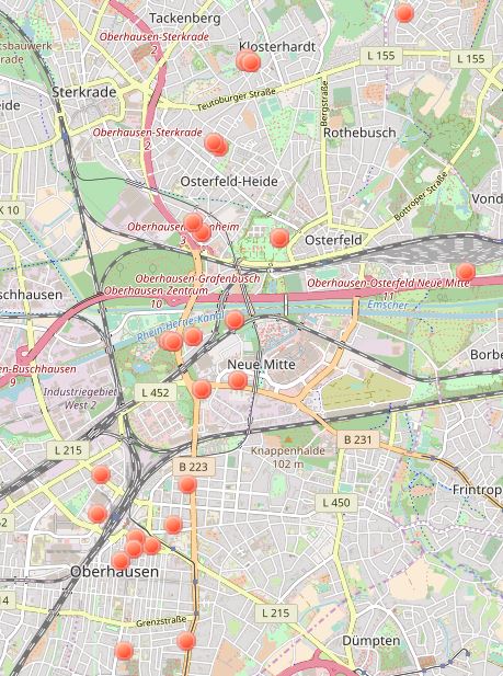 Karte Oberhausen